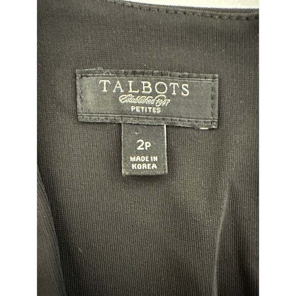 Talbots Women Short Sleeve Rayon Blend Sheath Dress Size 2 Petite Black - Picture 8 of 9